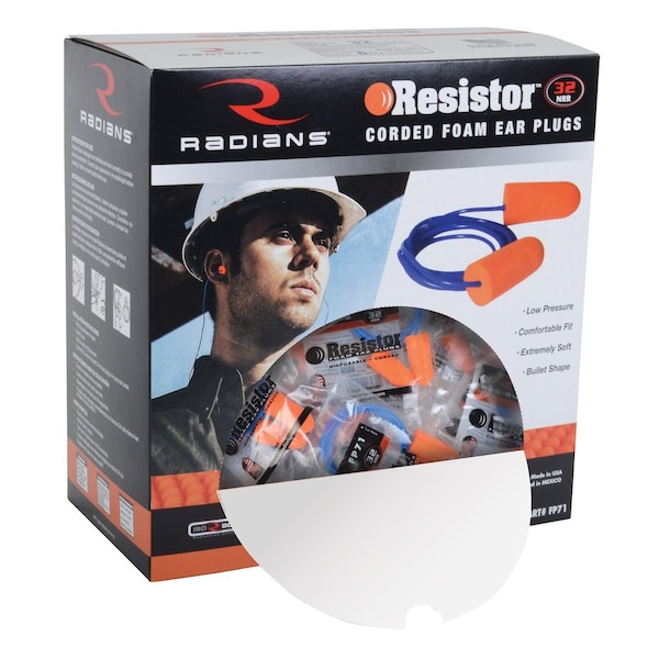 Sunbelt Bullet Foam Earplugs, Corded 100 pair/box 8.3" x8" x4.3" A-B1FP71 - main